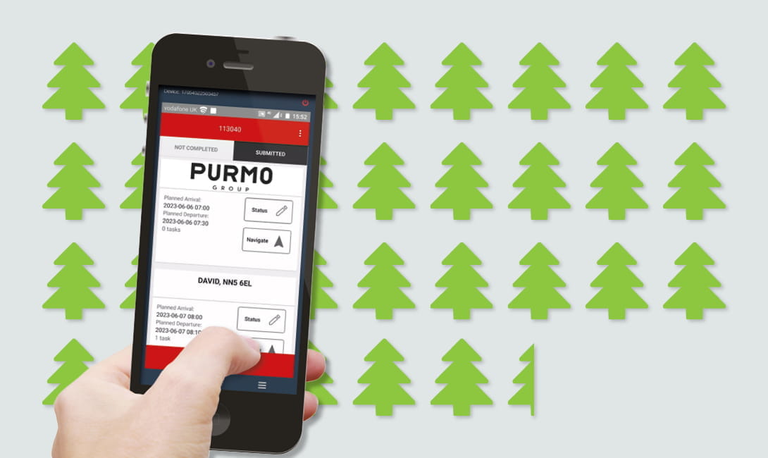 Paper-free deliveries Purmo Group UK sign-on-glass