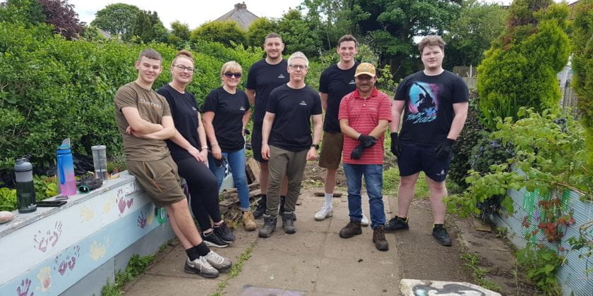 Purmo UK volunteers group 1 allotment project The Children's Foundation