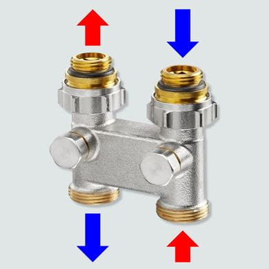 Radiator valve insert for reversed flow direction